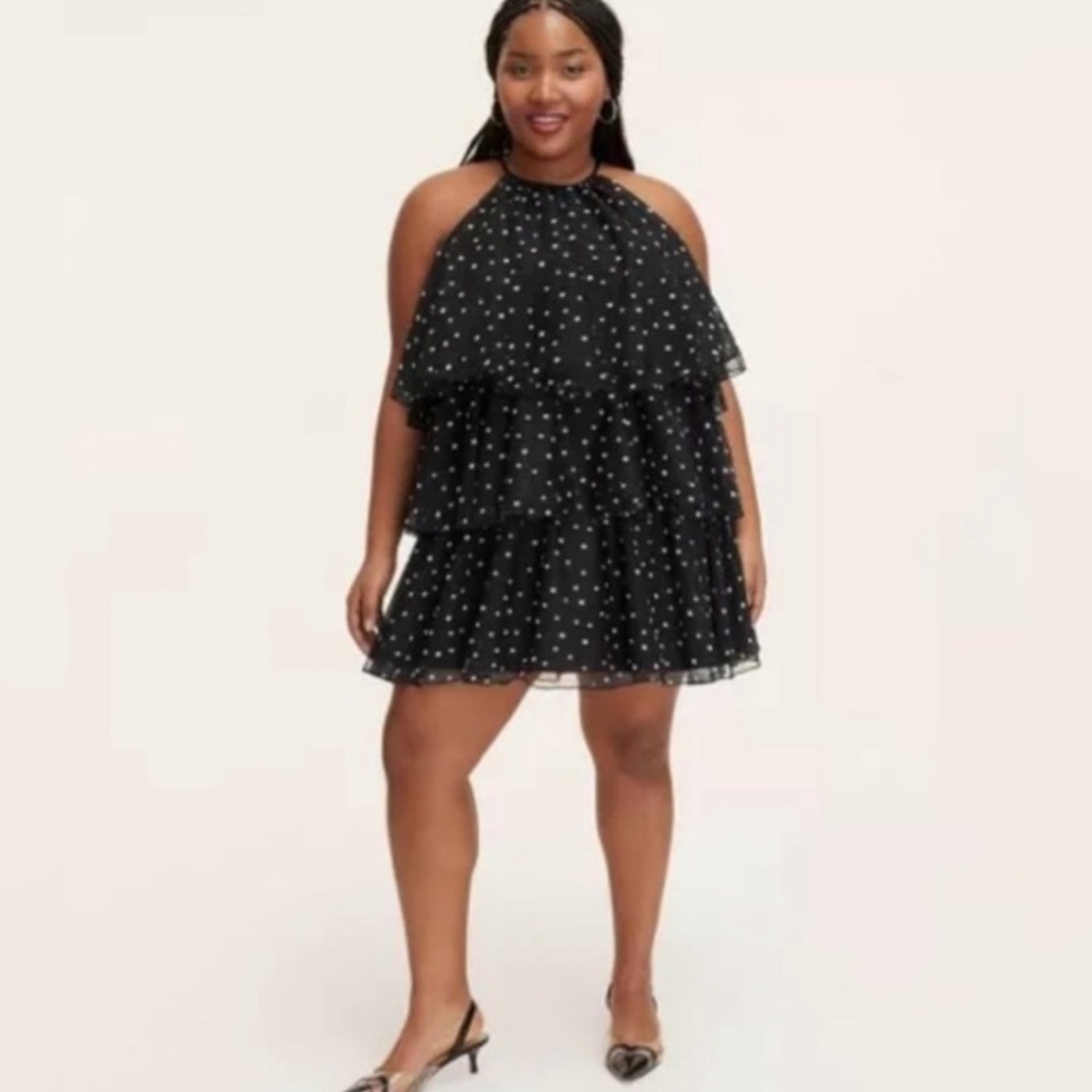 NWT Kate Spade X Target collab black and white mesh polka dot mini dress. Size M - Picture 2 of 7